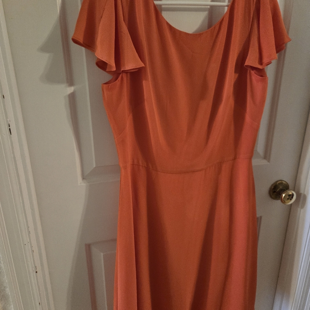 New coral flutter cap sleeve London times sz 12